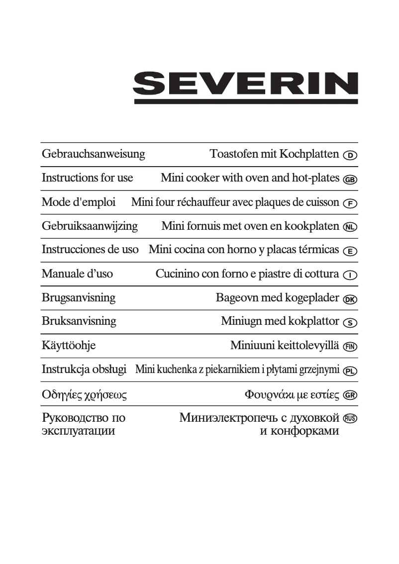 Page 1 de la notice Manuel utilisateur Severin TO 2043