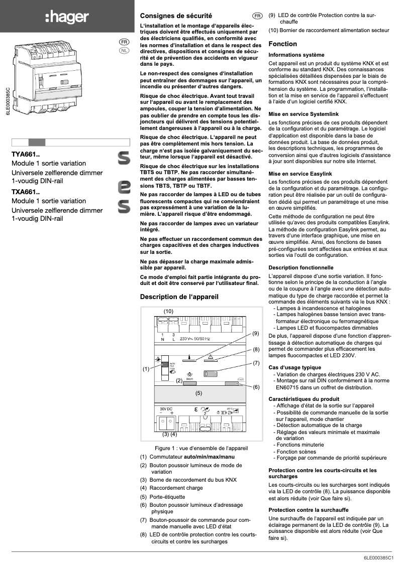 Image de la première page du manuel de l'appareil TXA661B