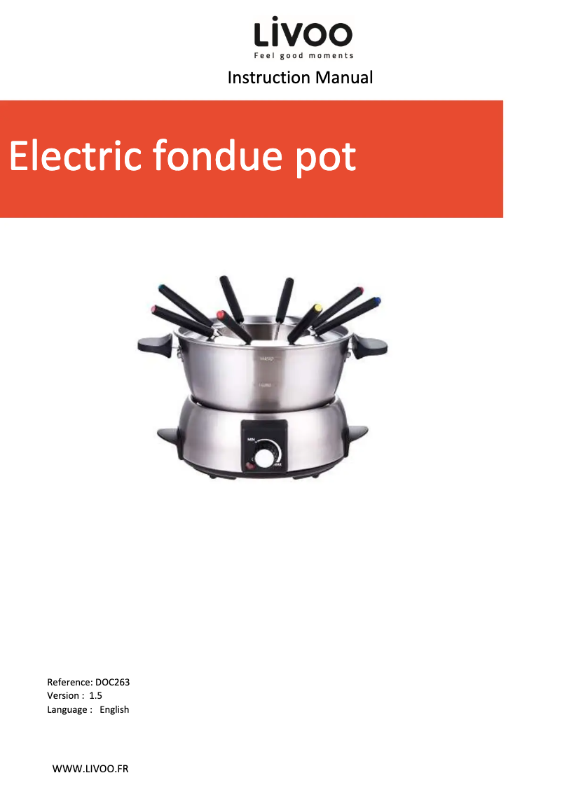 Page 1 de la notice Manuel utilisateur Livoo DOC263