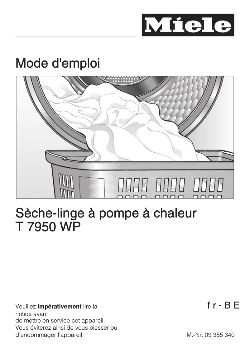 Page 1 de la notice Manuel utilisateur Miele T 7950 WP