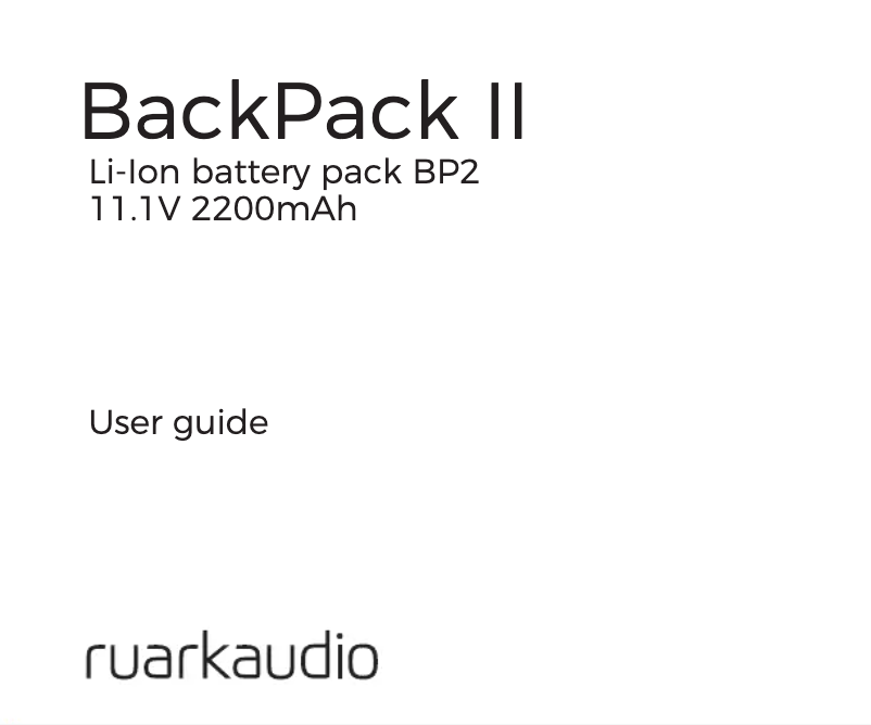 Página 1 del manual Manual de usuario Ruark Audio BackPack II