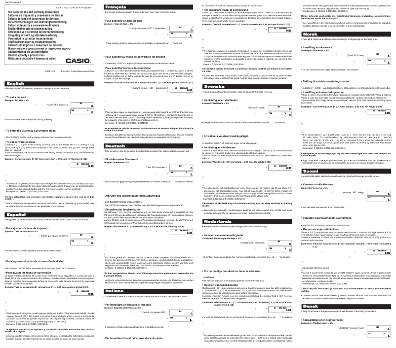 Page n°1 - Manuel utilisateur Casio SL-305ECO