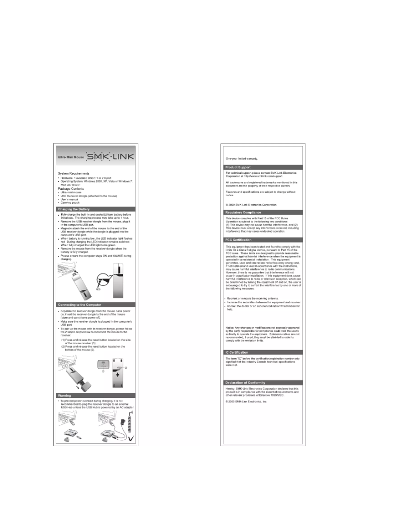 Page 1 de la notice Manuel utilisateur SMK-Link VP6152