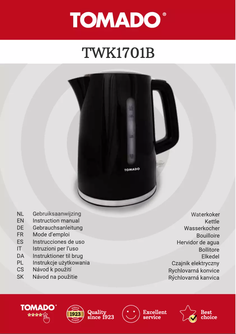 Image de la première page du manuel de l'appareil TWK1701B