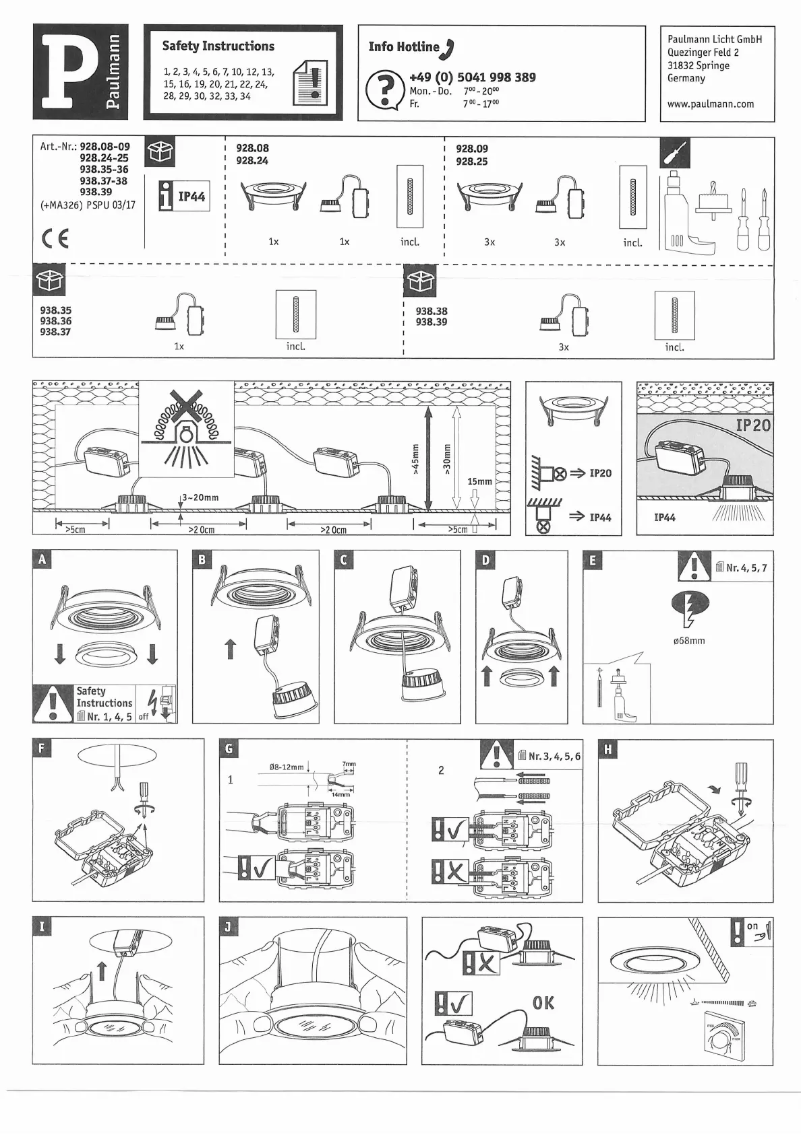 Page 1 de la notice Manuel utilisateur Paulmann 938.36