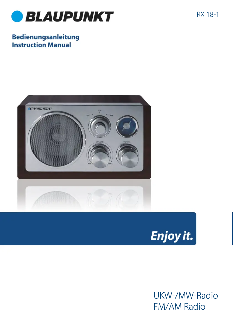 Page 1 de la notice Manuel utilisateur Blaupunkt RX 18-1