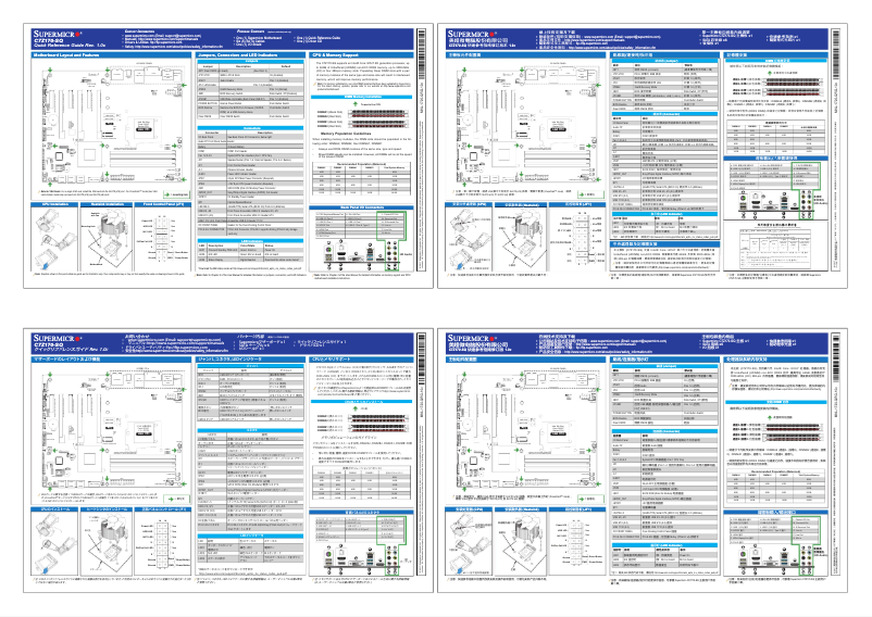 Page 1 de la notice Guide de démarrage rapide Supermicro C7Z170-SQ