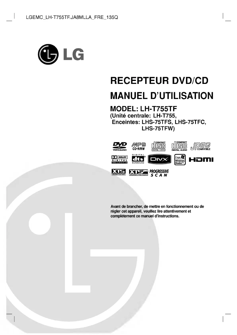 Página 1 del manual Manual de usuario LG LH-T755TF