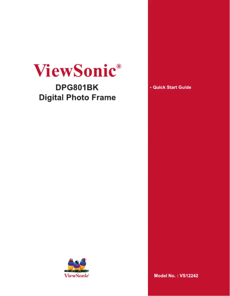 Page n°1 - Manuel utilisateur Viewsonic DPG801BK