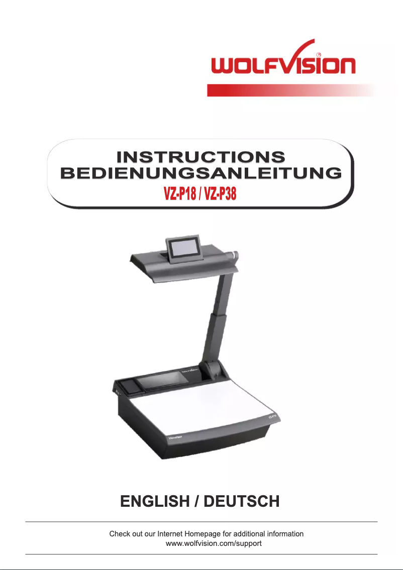 Page n°1 - Manuel utilisateur WolfVision VZ-P38
