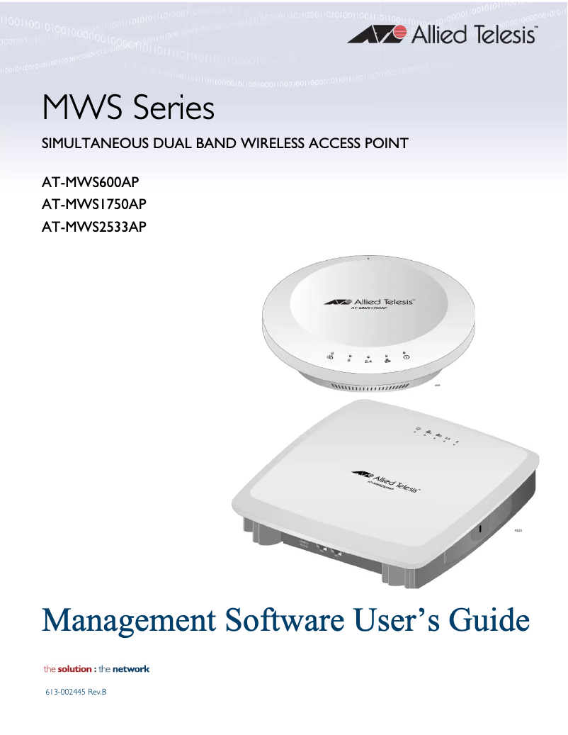 Page 1 de la notice Manuel utilisateur Allied Telesis AT-MWS2533AP