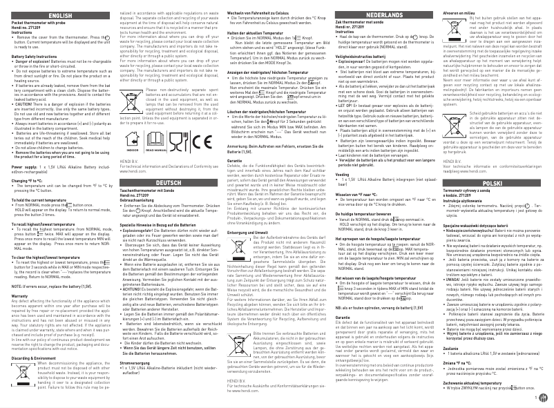 Page n°1 - Manuel utilisateur Hendi 271209
