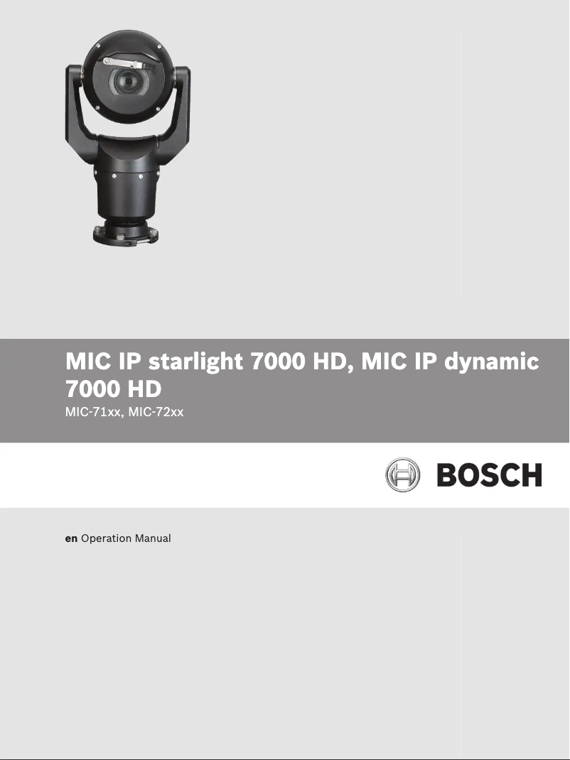 Page n°1 - Manuel utilisateur Bosch MIC-7130-PG4