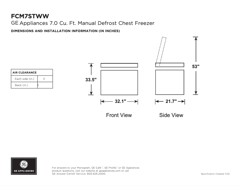 Image de la première page du manuel de l'appareil FCM7STWW