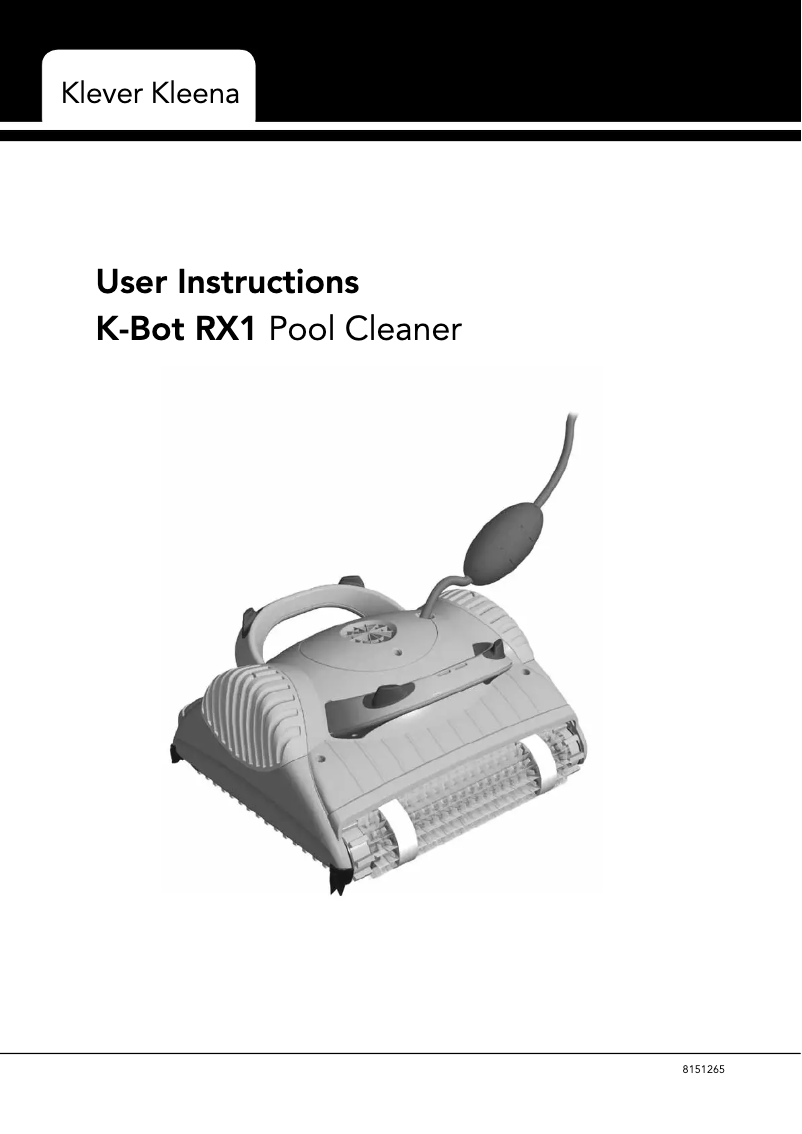 Image de la première page du manuel de l'appareil K Bot RX-2 Ultra