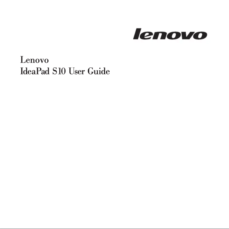 Page 1 de la notice Manuel utilisateur Lenovo IdeaPad S10e