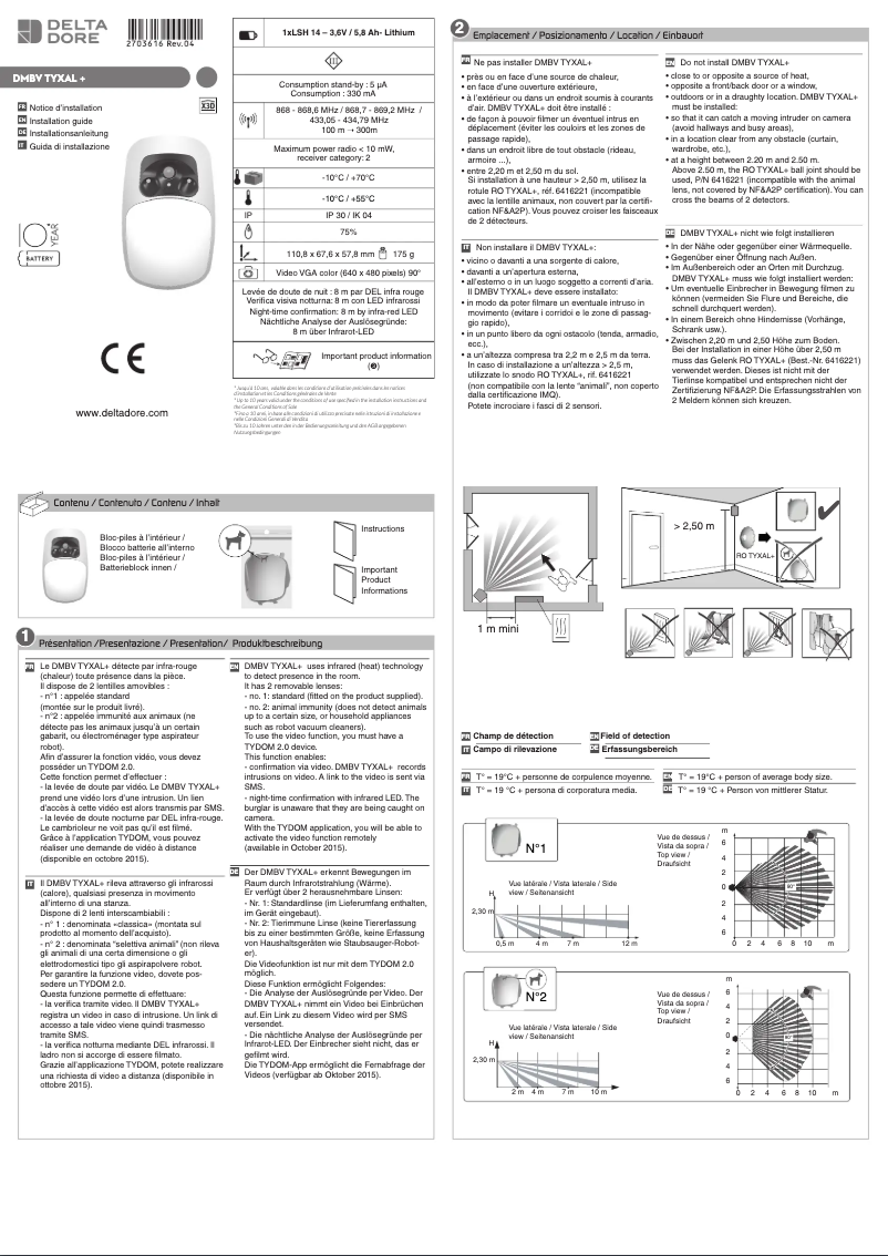 Page 1 de la notice Guide d'installation Delta Dore TYDOM 2.0
