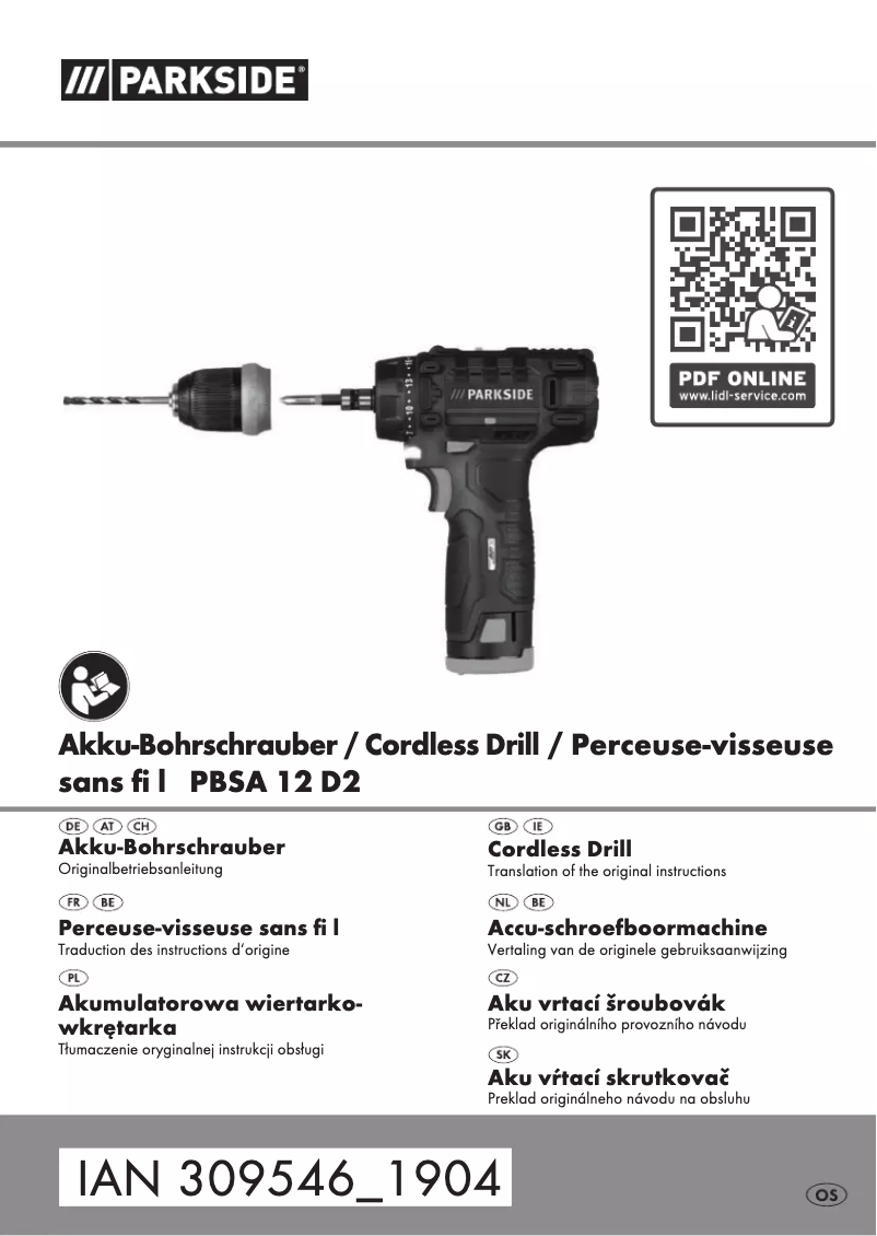 Página 1 del manual Manual de usuario Parkside PBSA 12 D2