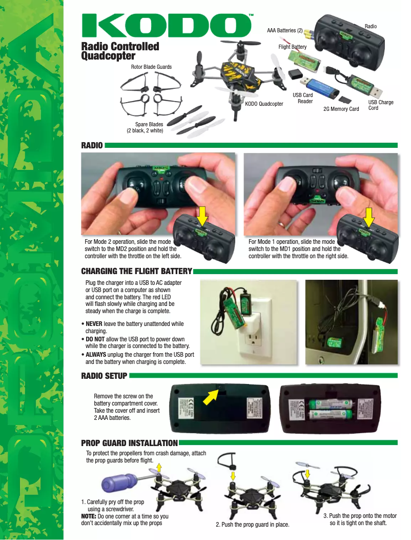 Page 1 de la notice Manuel utilisateur Dromida Kodo