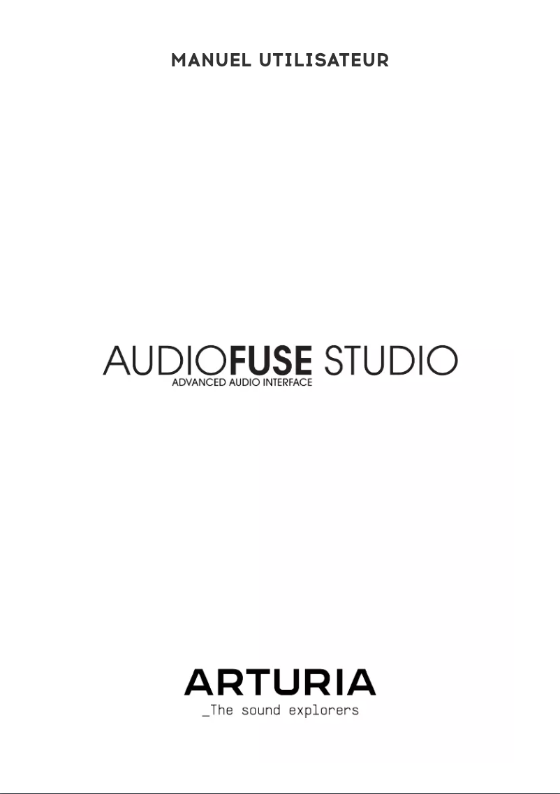 Image de la première page du manuel de l'appareil AudioFuse Studio