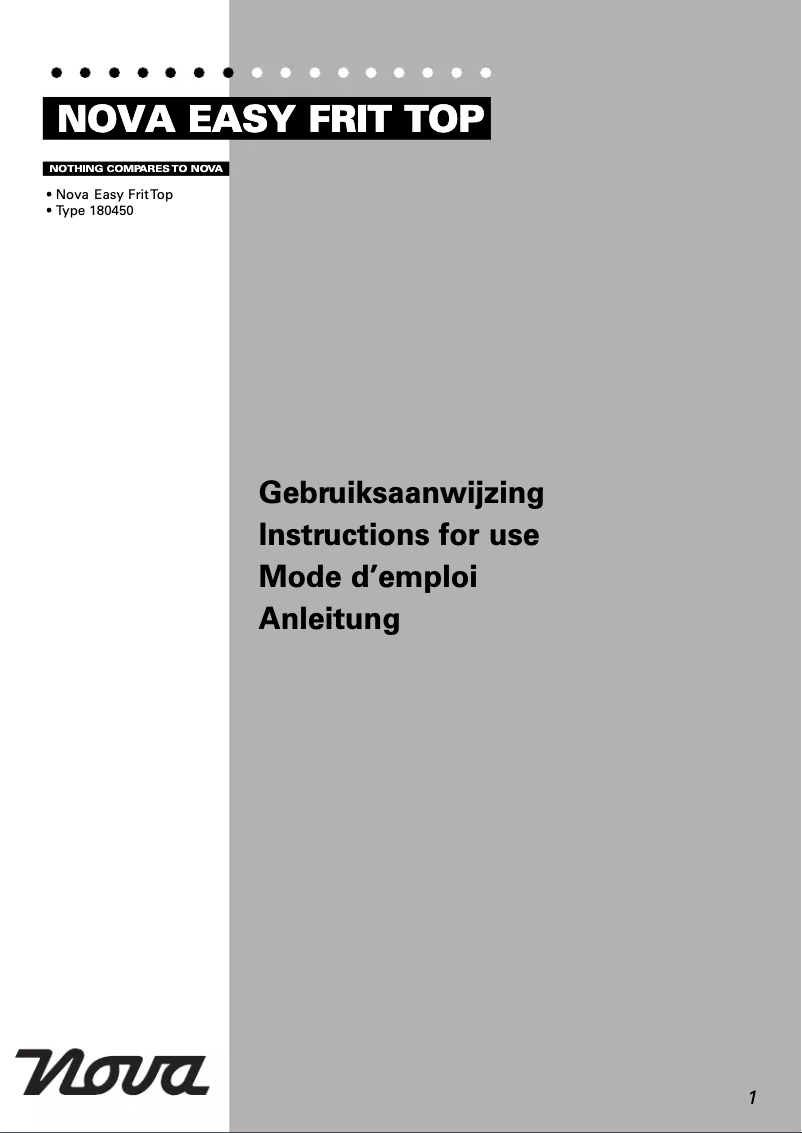 Page n°1 - Manuel utilisateur Nova Easy Frit Top