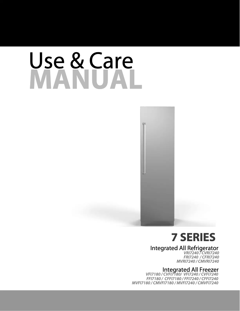 Page 1 of the manual Use and Maintenance Manual Viking FFI7180WR