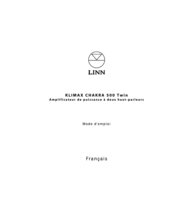 Page n°1 - Manuel utilisateur Linn Klimax Twin