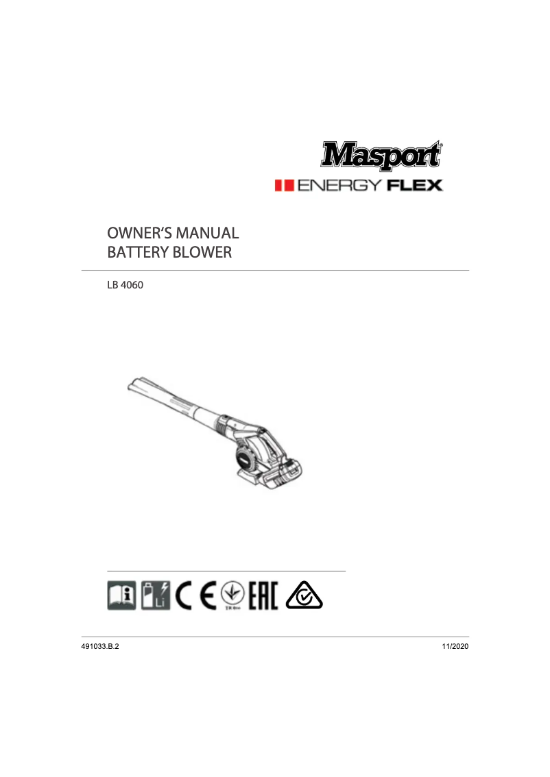 Page n°1 - Manuel utilisateur Masport LB 4060