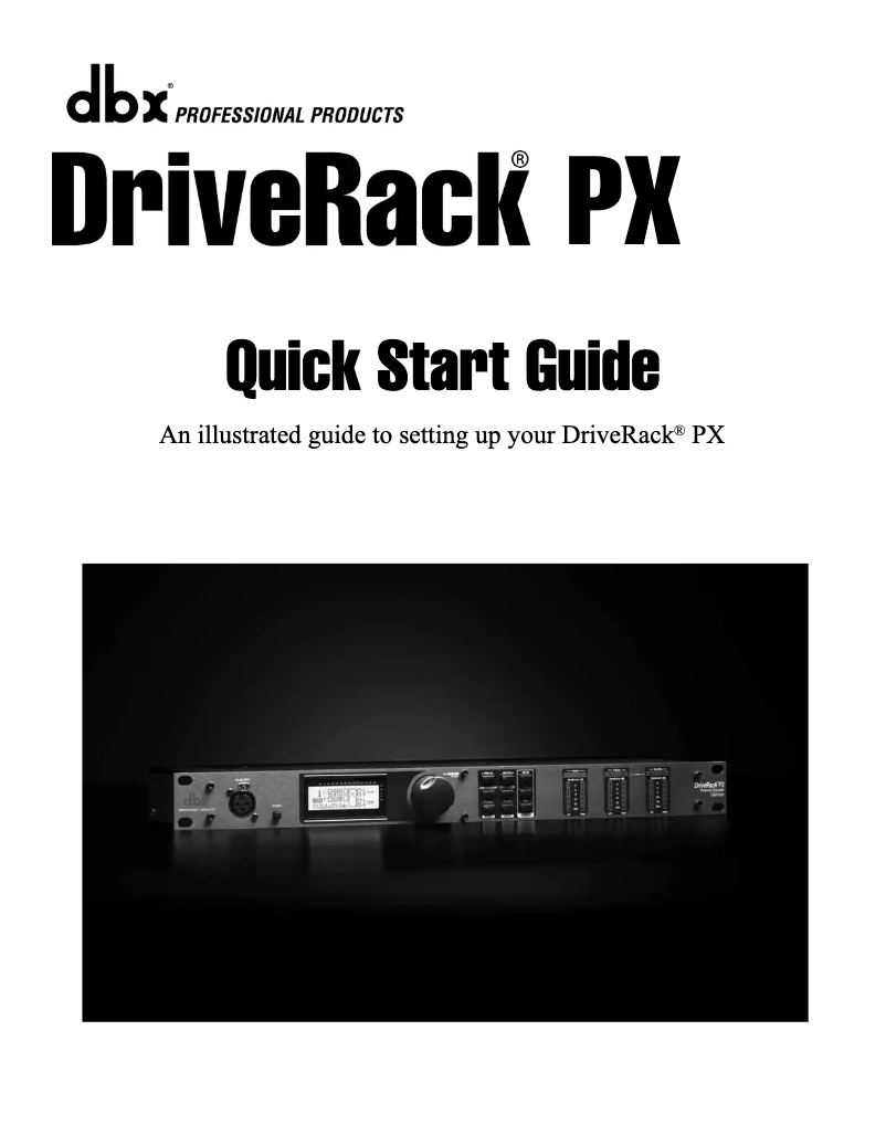 Page n°1 - Guide de démarrage rapide DBX DriveRack PX