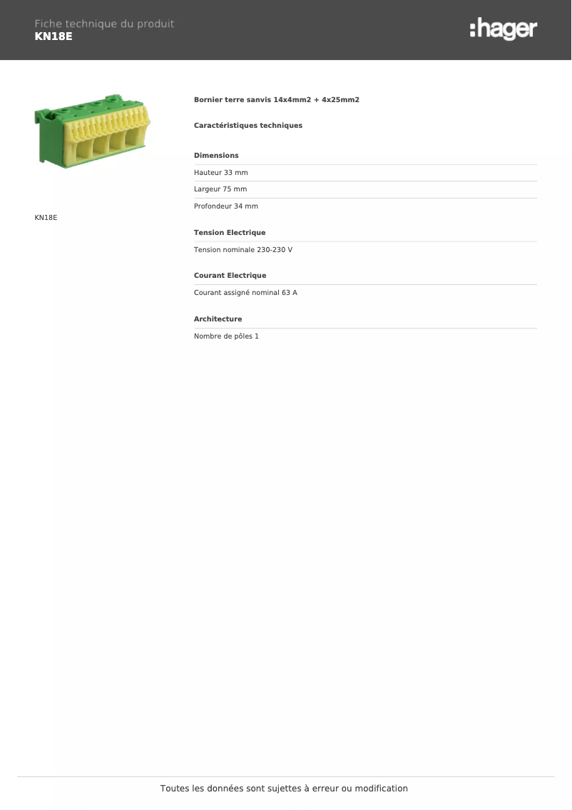 Image de la première page du manuel de l'appareil KN18E