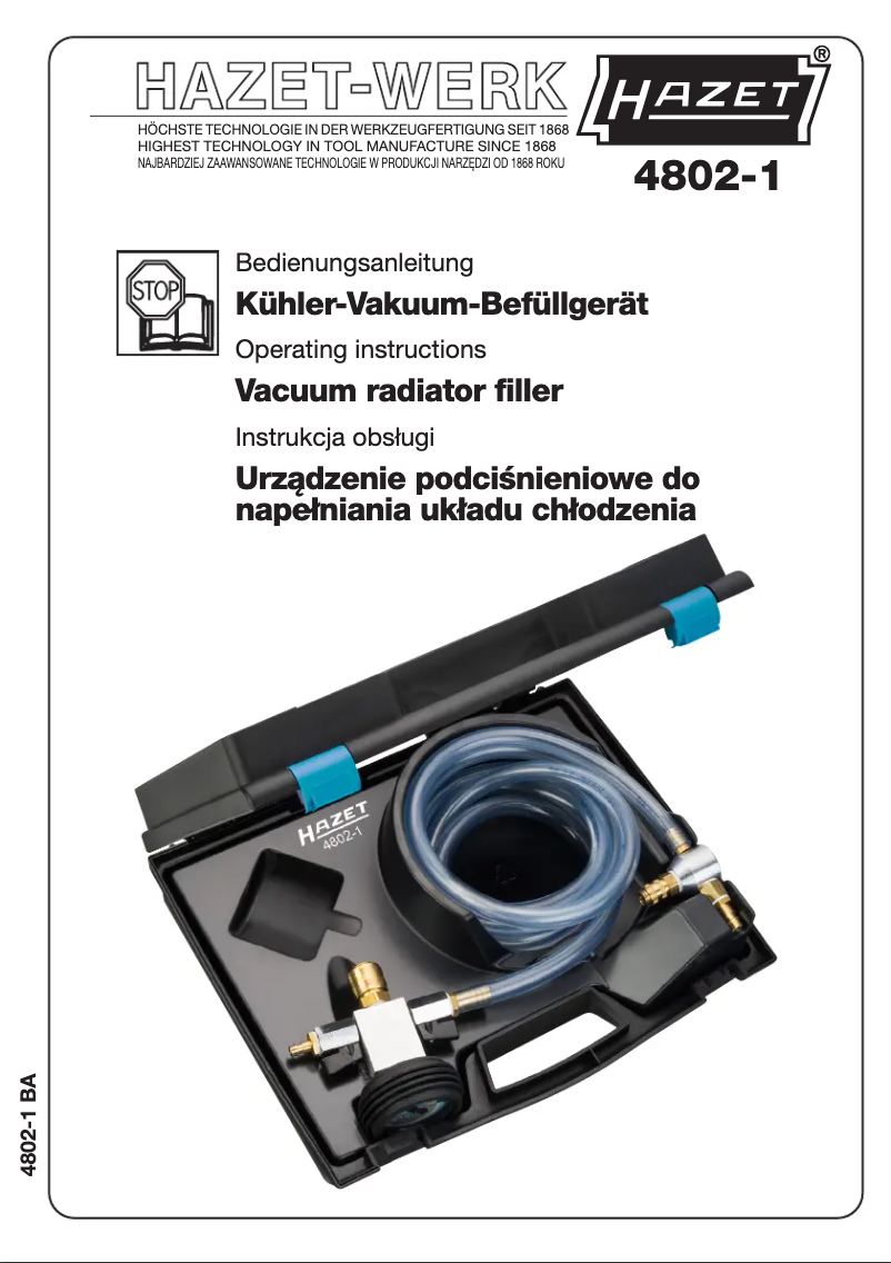 Page 1 de la notice Manuel utilisateur Hazet 4802-1