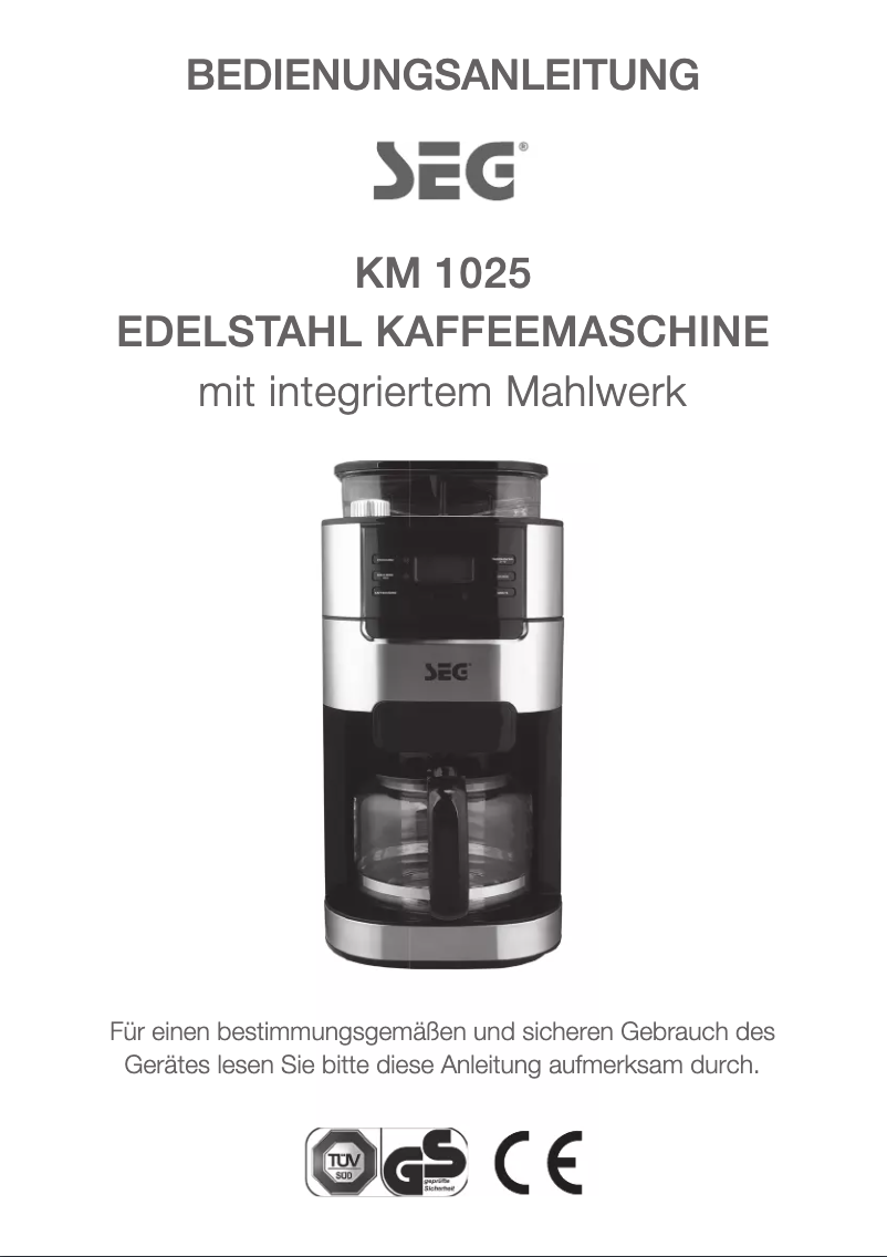 Image de la première page du manuel de l'appareil KM 1025