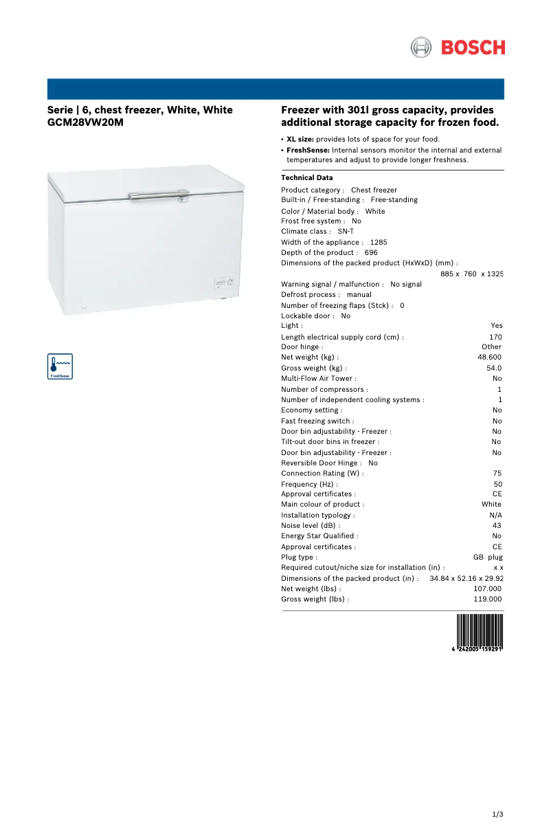 Page 1 de la notice Manuel utilisateur Bosch GCM28VW20M