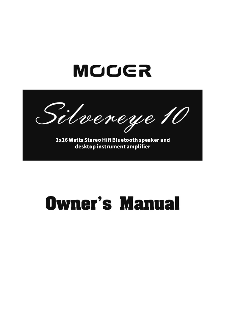Page n°1 - Manuel utilisateur Mooer Silvereye 10