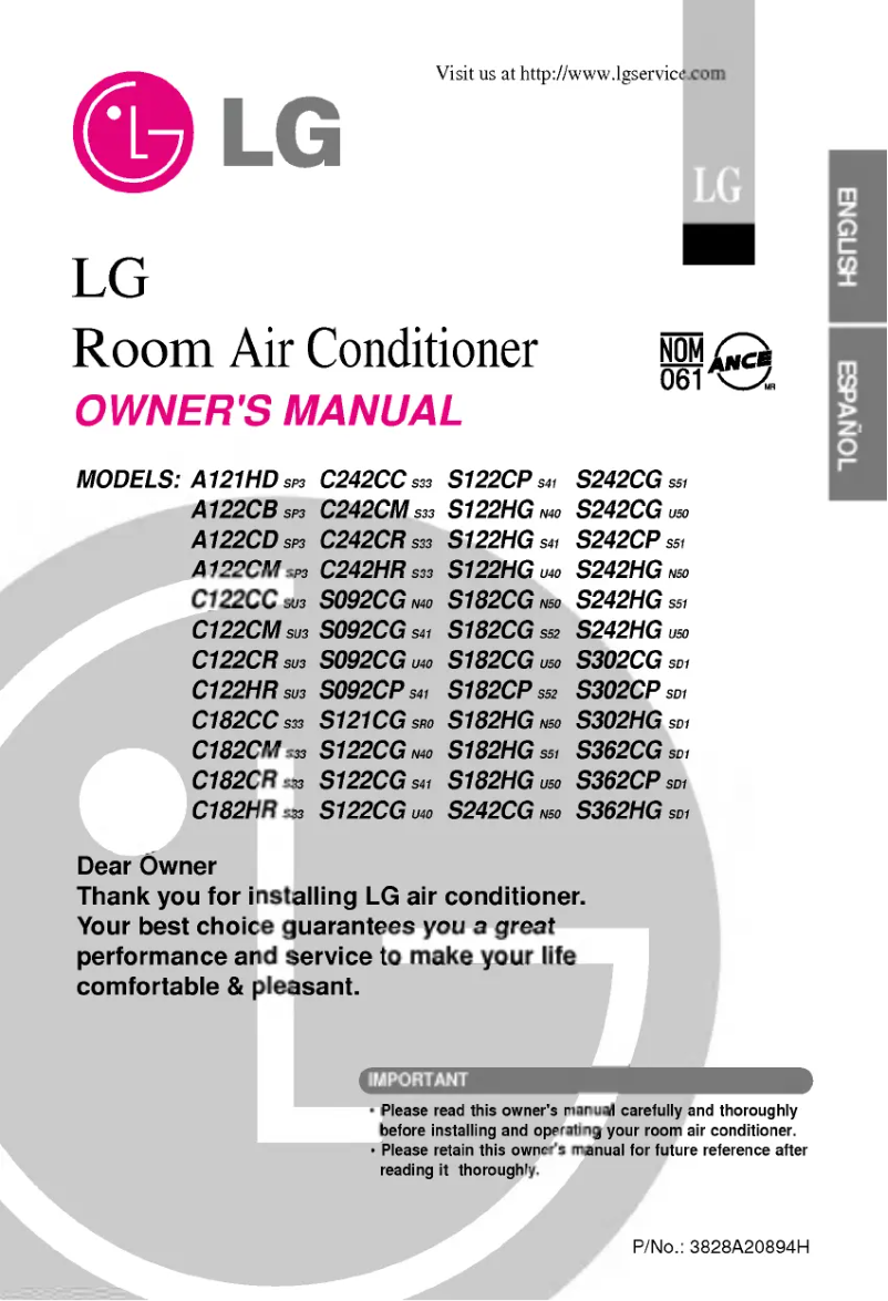 Page 1 de la notice Manuel utilisateur LG LS-C362DGB1