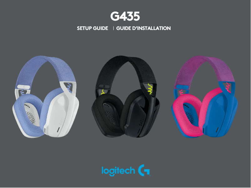 Page 1 of the manual Quick Start Guide Logitech G435