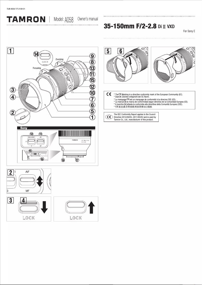 Page n°1 - Manuel utilisateur Tamron A058