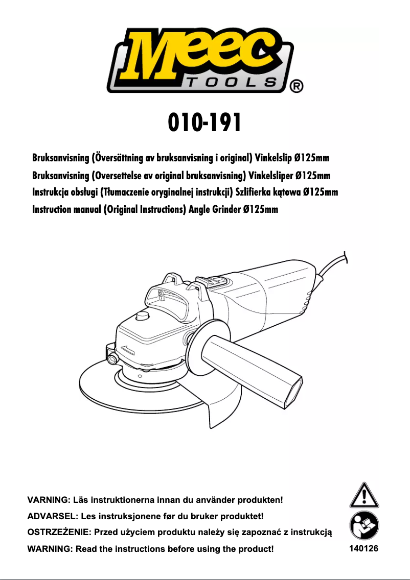Page n°1 - Manuel utilisateur Meec Tools 010-191