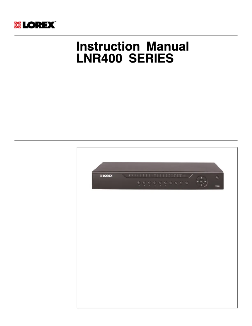 Page n°1 - Manuel utilisateur Lorex LNR4082
