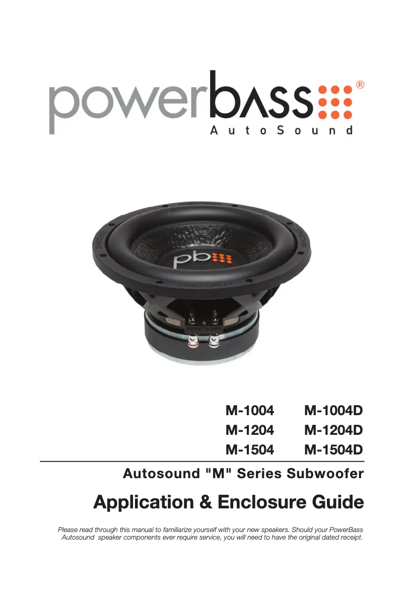 Page 1 de la notice Manuel utilisateur PowerBass M-1204