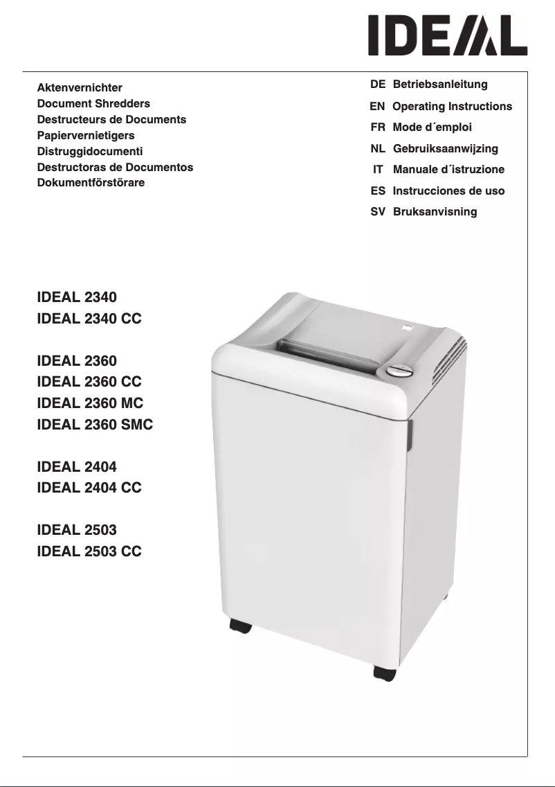 Page 1 de la notice Manuel utilisateur Ideal 2340 CC