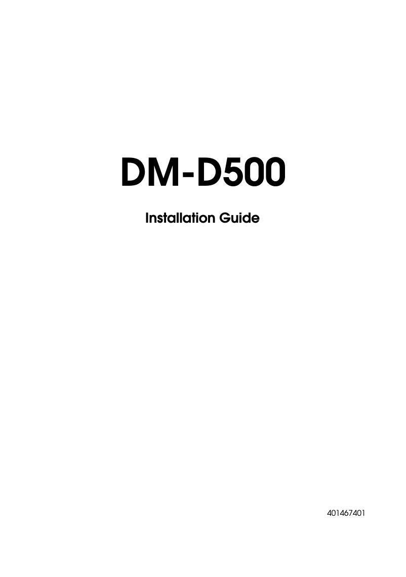Page n°1 - Guide d'installation Epson DM-D500