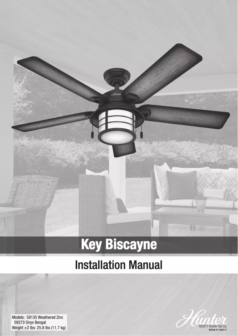 Page 1 de la notice Manuel utilisateur Hunter Key Biscayne