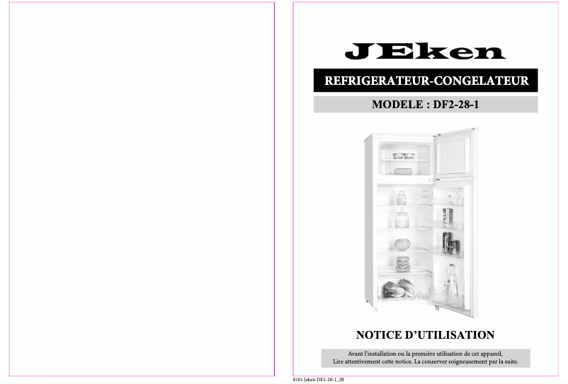 Page n°1 - Manuel utilisateur Jeken DF2-28-1