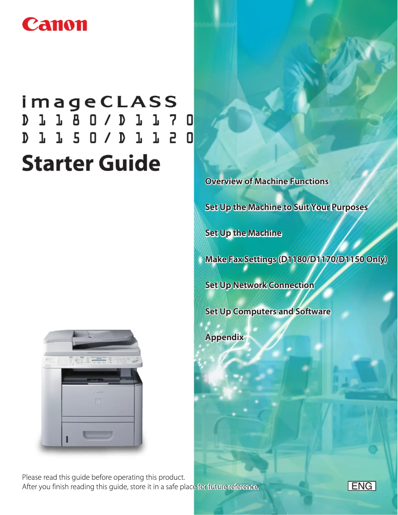 Página 1 del manual Guía de inicio rápido Canon imageClass D1170