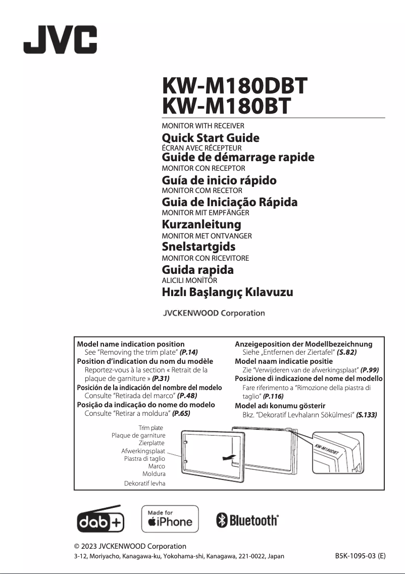 Imagen de la primera página del manual del dispositivo KW-M180DBT