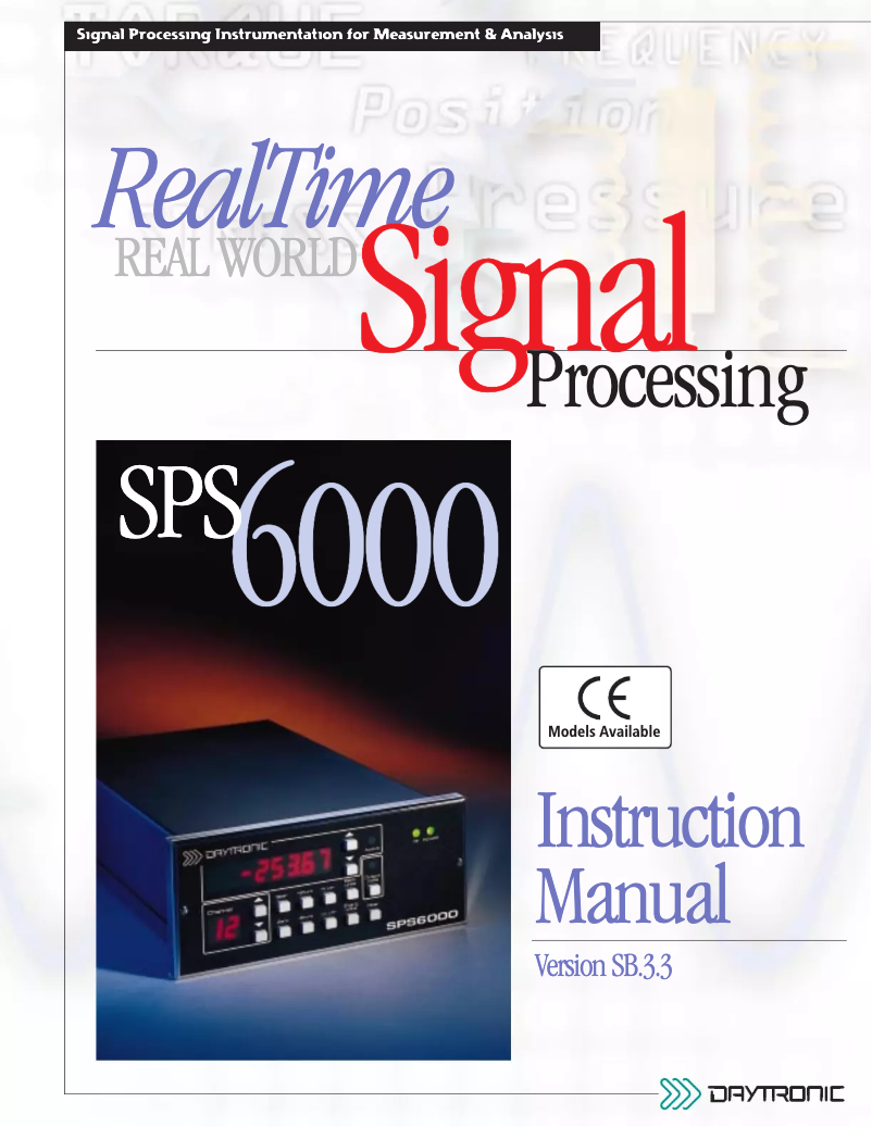 Page 1 de la notice Manuel utilisateur Daytronic SPS6046