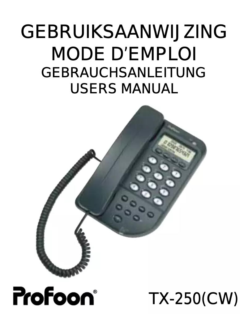Image de la première page du manuel de l'appareil TX-250