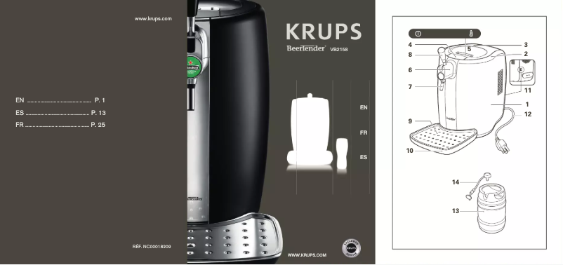 Page n°1 - Manuel utilisateur Krups BeerTender B80