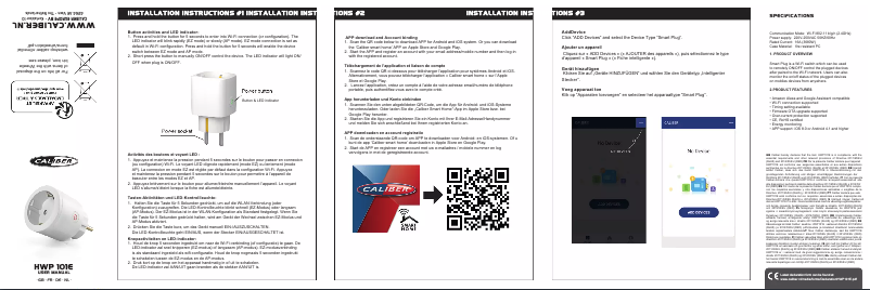 Page n°1 - Manuel utilisateur Caliber HWP 101E